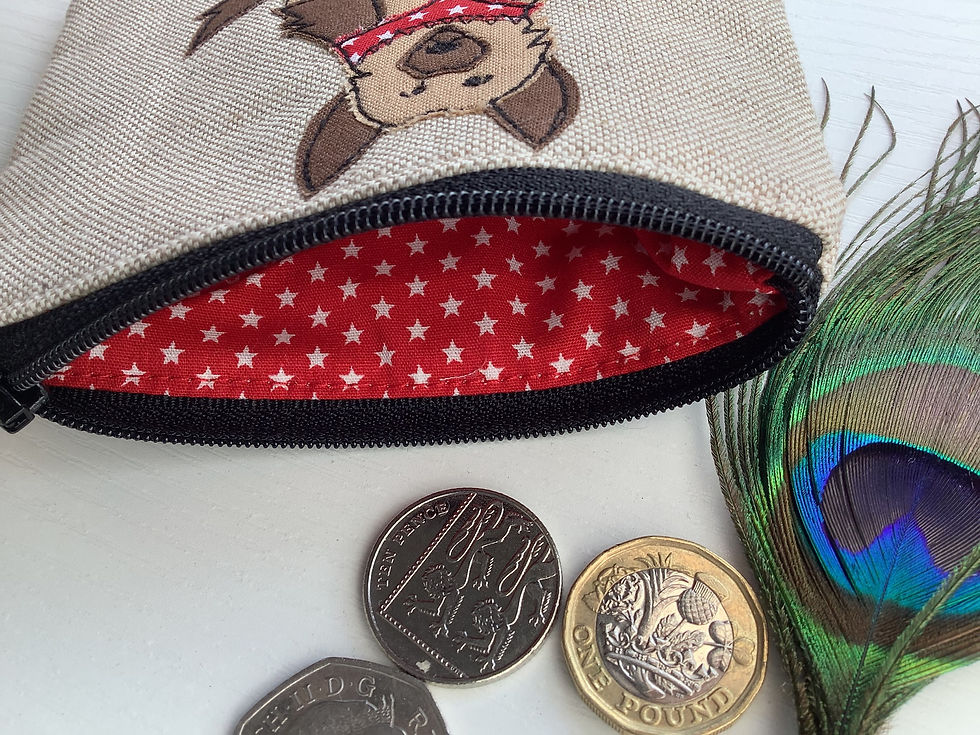 Thumbnail: Alsatian German shepherd personalised embroidered purse