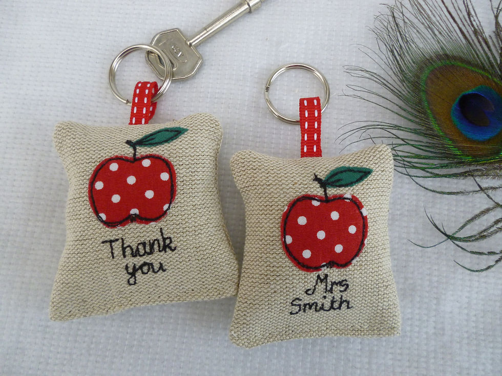 Thumbnail: Personalised apple teacher gift keyring
