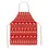 Miniatura: Red Christmas apron with reindeer pattern and trees, Classic Christmas wreath, festive design.