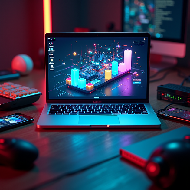 Laptop in schönem licht