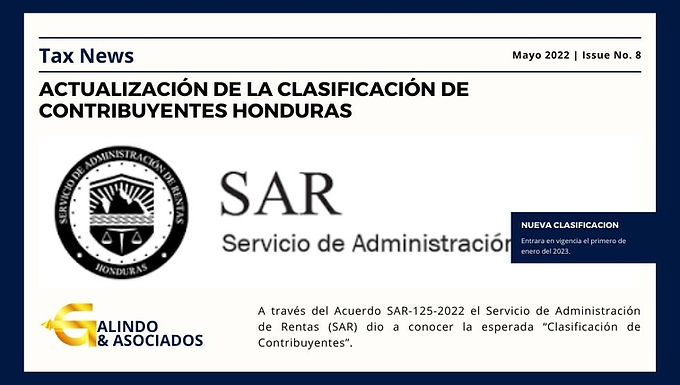 Actualización de la Clasificación de Contribuyentes Honduras