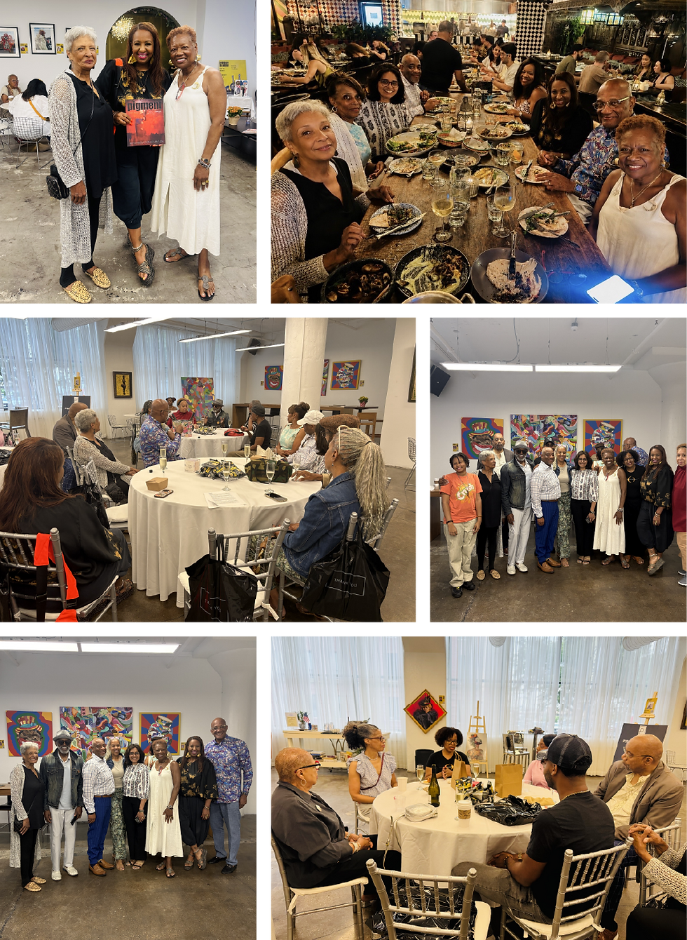 Phyliss North, Rhonda Sewell and Patricia Andrews-Keenan during the Museum Leaders Meet & Greet at the Vjosa Café in Bridgeport during Pigment International’s exhibition Revolutionary.