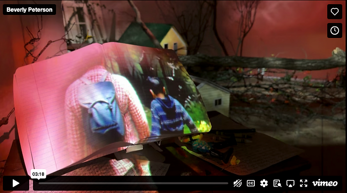RAINDROP installation, notebook detail, Wassaic Project 2025