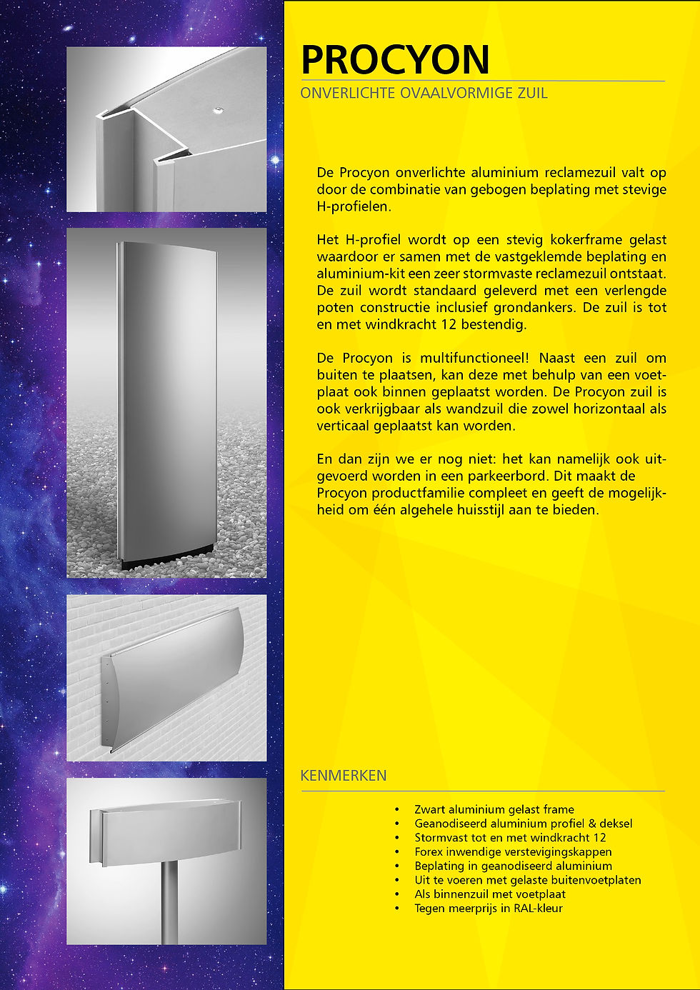 Procyon zuil - brochureblad