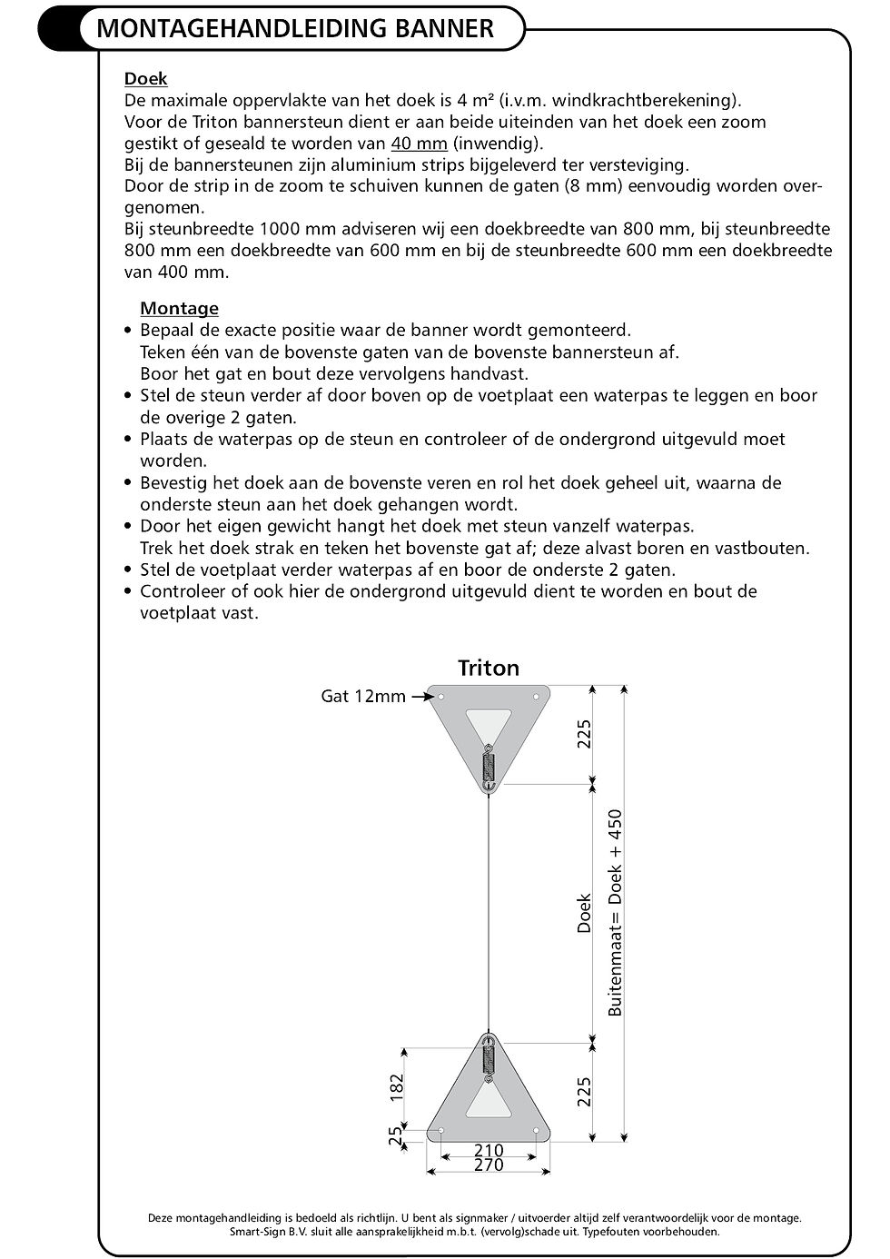 Bannersteunen - montagehandleiding