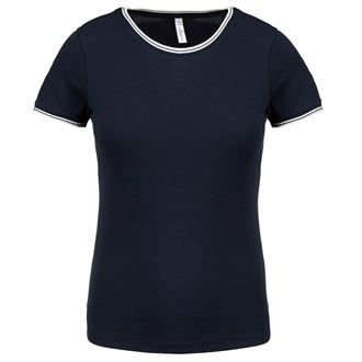Thumbnail: WOMANS PIQUE CREW NECK CONTRAST T-SHIRT
