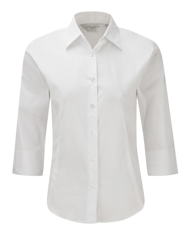 LADIES’ 3/4 SLEEVE EASY CARE FITTED SHIRT
