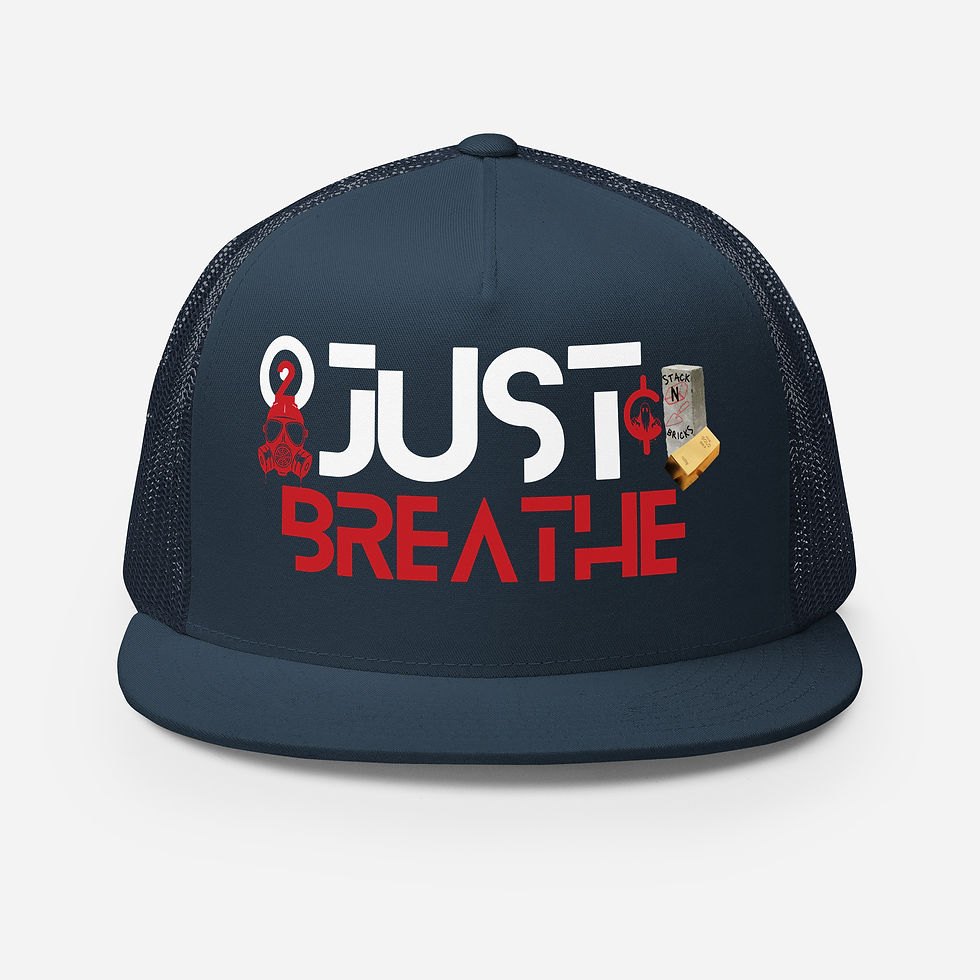 Thumbnail: Stack N Bricks, Just Breathe cap or hat for blue collar lifestyle and country streetwear style