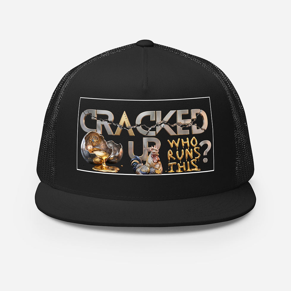 Thumbnail: Shop this Cracked up, Who runs This, snapback hat featuring studio signature outlaw country designs, proudly designed in USA