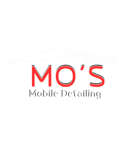 Mo’s Mobile Detailing logo with sleek car outline and bold red text designed by TrillEP
