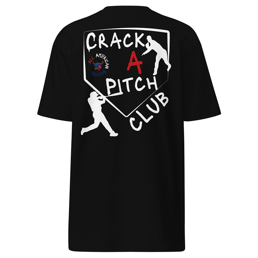 All American Bucker - Crack a Pitch Club limited edition, mens or womens shirt or t-shirt from trillep.com, trill e p artist