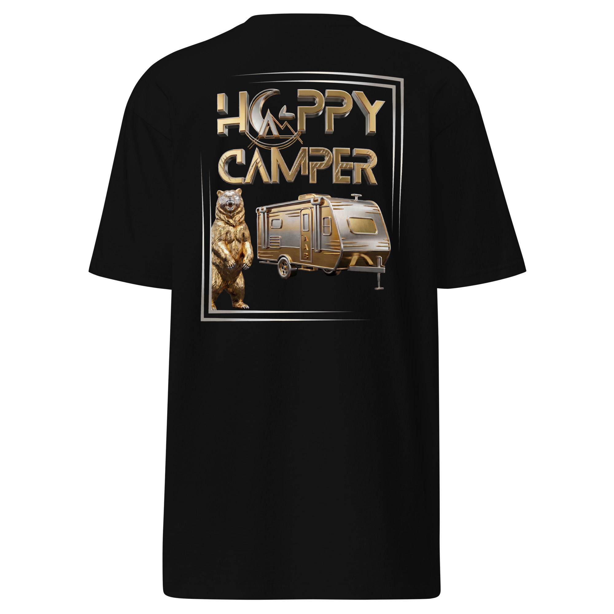 Shop this Happy Camper T-shirt from All American Bucker Outdoors, outlaw country designs from exclusively trillep.com, USA