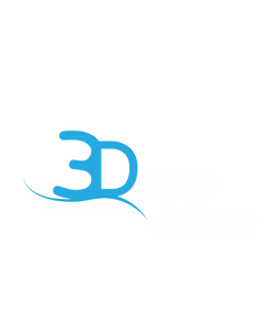 3Deep Blue logo with bold 3D lettering and wave graphic designed by TrillEP