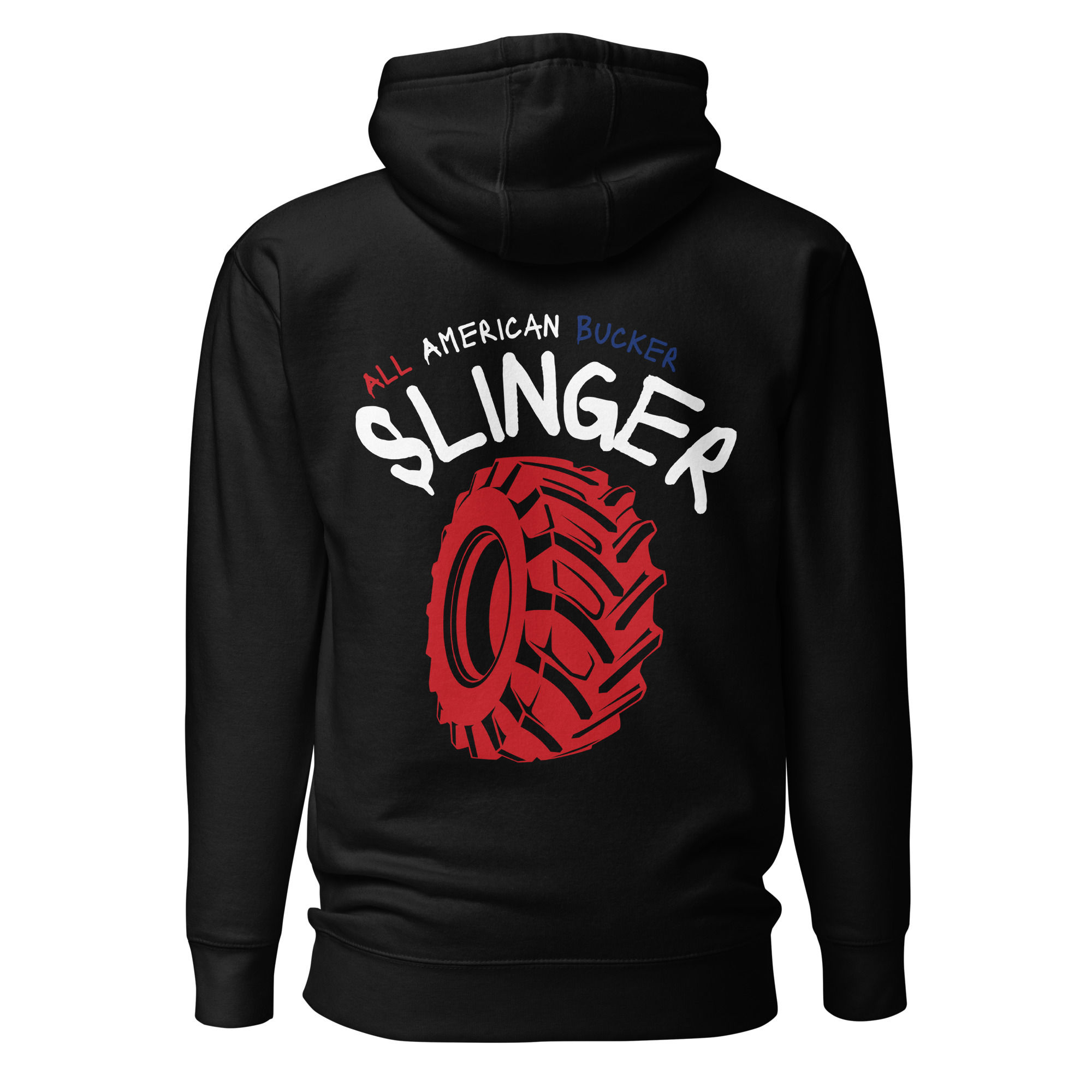 Slinger American grit hoodie with bold outlaw country style graphics by All American Bucker