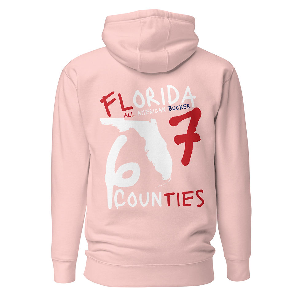 Thumbnail: Florida 67 Counties Bucking Hard Hoodie from All American Bucker an outlaw country clothing brand