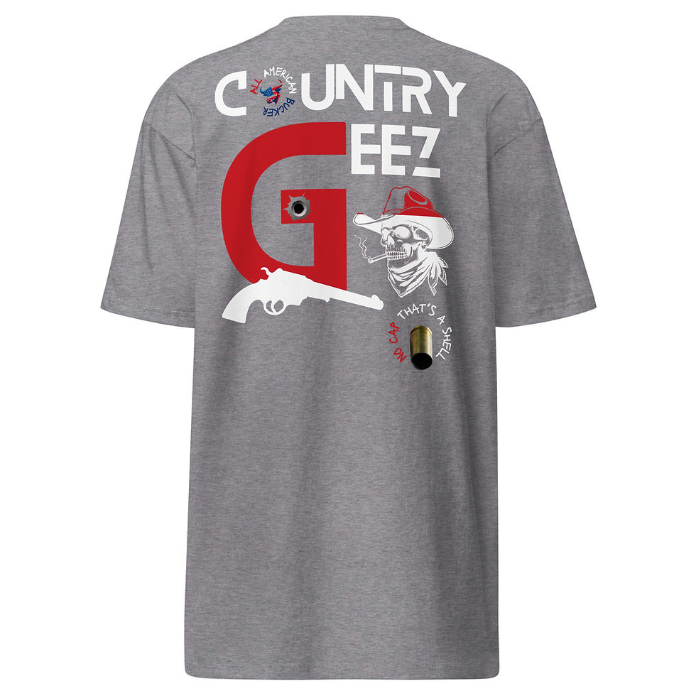 Thumbnail: All American Bucker, Country Geez t-shirt featuring outlaw country designs from exclusively trillep.com, USA