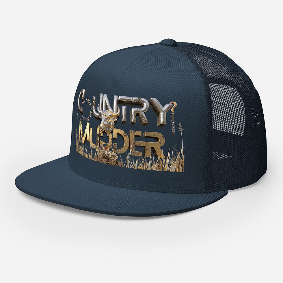 Thumbnail: Shop this Professional Country Mudder snapback hat featuring studio signature outlaw country designs, proudly designed in USA