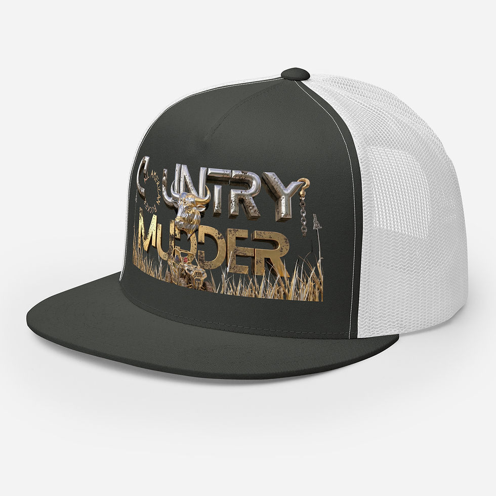 Thumbnail: Shop this Professional Country Mudder snapback hat featuring studio signature outlaw country designs, proudly designed in USA