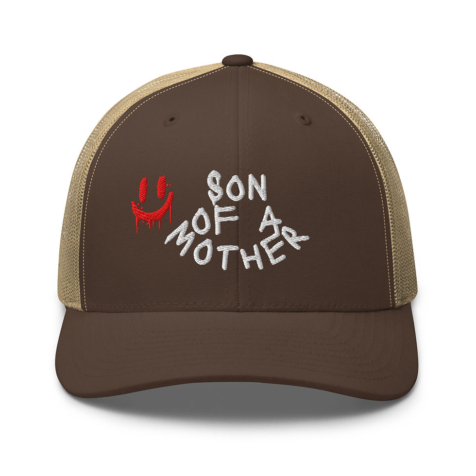 Premium embroidered snapback trucker hat or cap exclusively available only on Trillep.com, Son of a Mother design