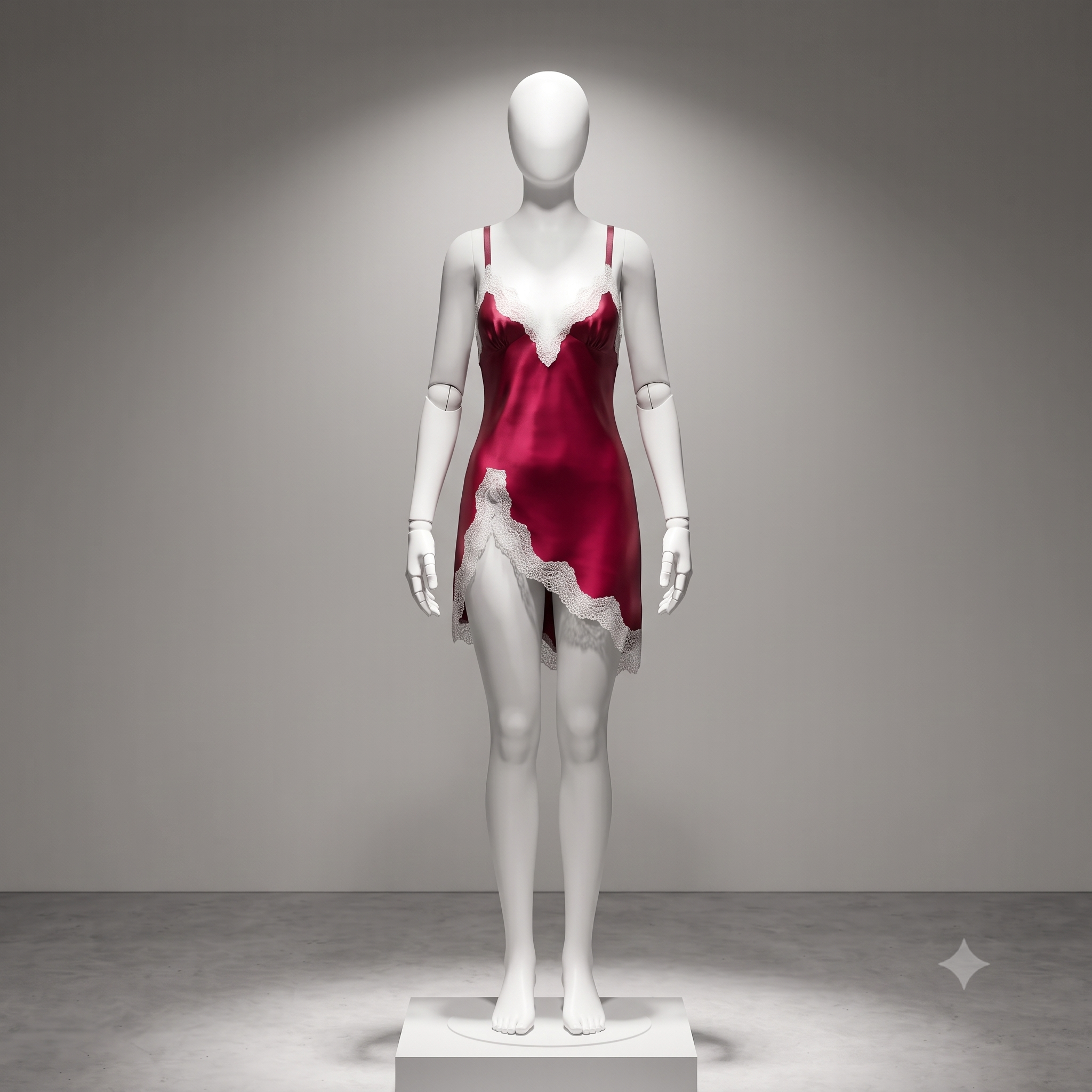Crimson Whisper Satin Nightdress