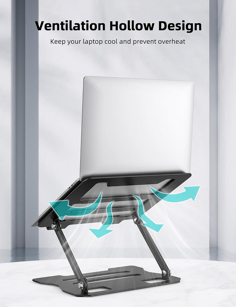 Thumbnail: Laptop Stand - Carbon Steel - 21.5*25*18.5cm - Black/Silver