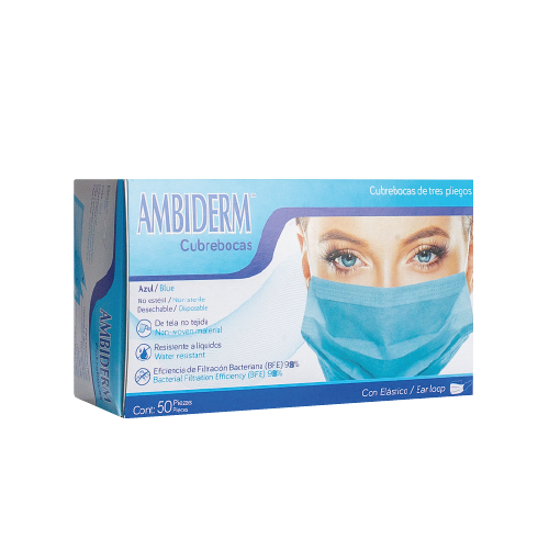 Cubrebocas adulto azul