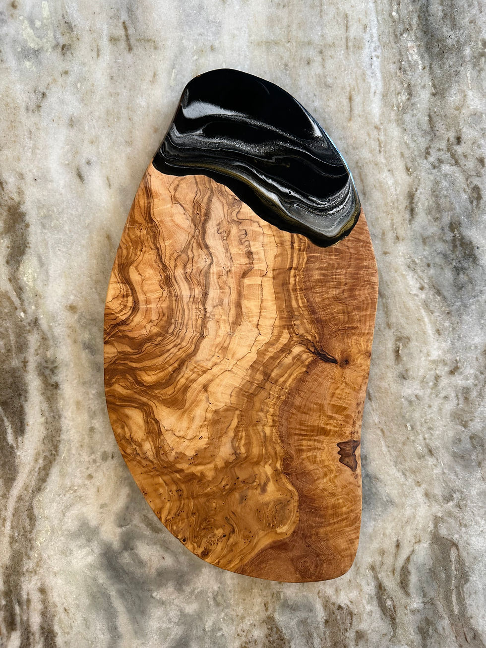 Thumbnail: X-large Oval cheese/charcuterie board. Made with Exotic Olive Wood