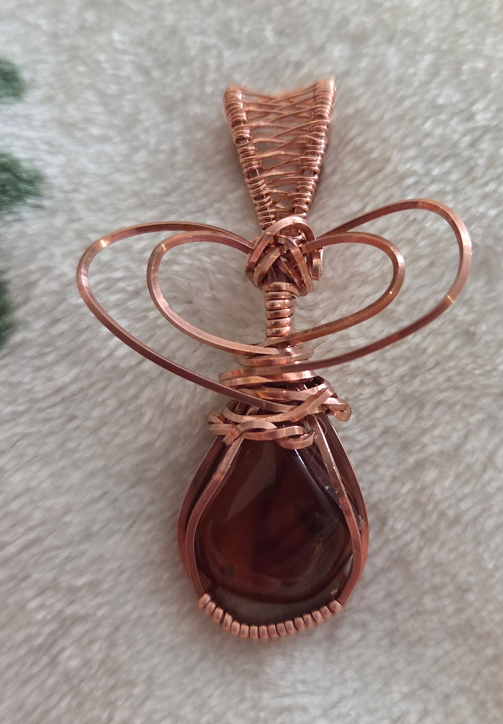 Thumbnail: Amber Pendant wrapped in Copper 