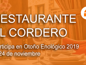 Restaurante El Cordero participa el 24 noviembre en "Otoño Enológico"