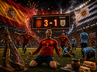 España-Uruguay: jamón, tortilla y un 3-1 para bajarles la parrilla