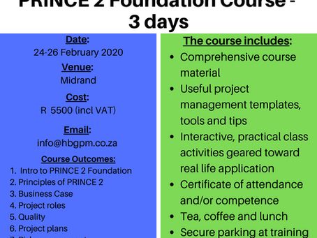 PRINCE 2 Foundation Course 24-26 Feb 2020 - Midrand