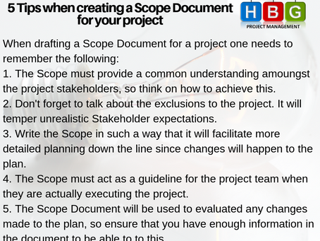 5 Tips when creating a Scope document for your project