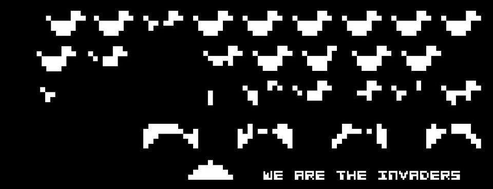 invaders pegatina