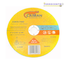Disco caiman cortar acero inox. Plano 1.6 mm. 7"