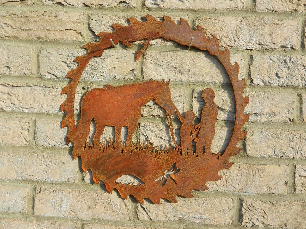 Rusty Metal Horse Rider Gift