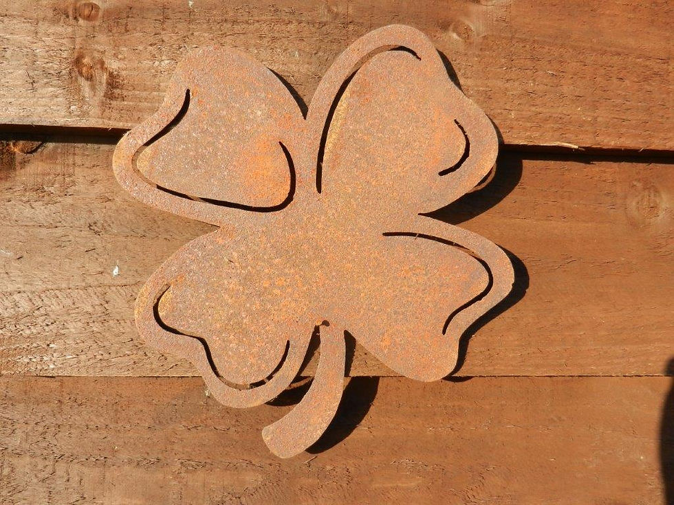 Rusty Metal Four Leaf Clover Lucky Art