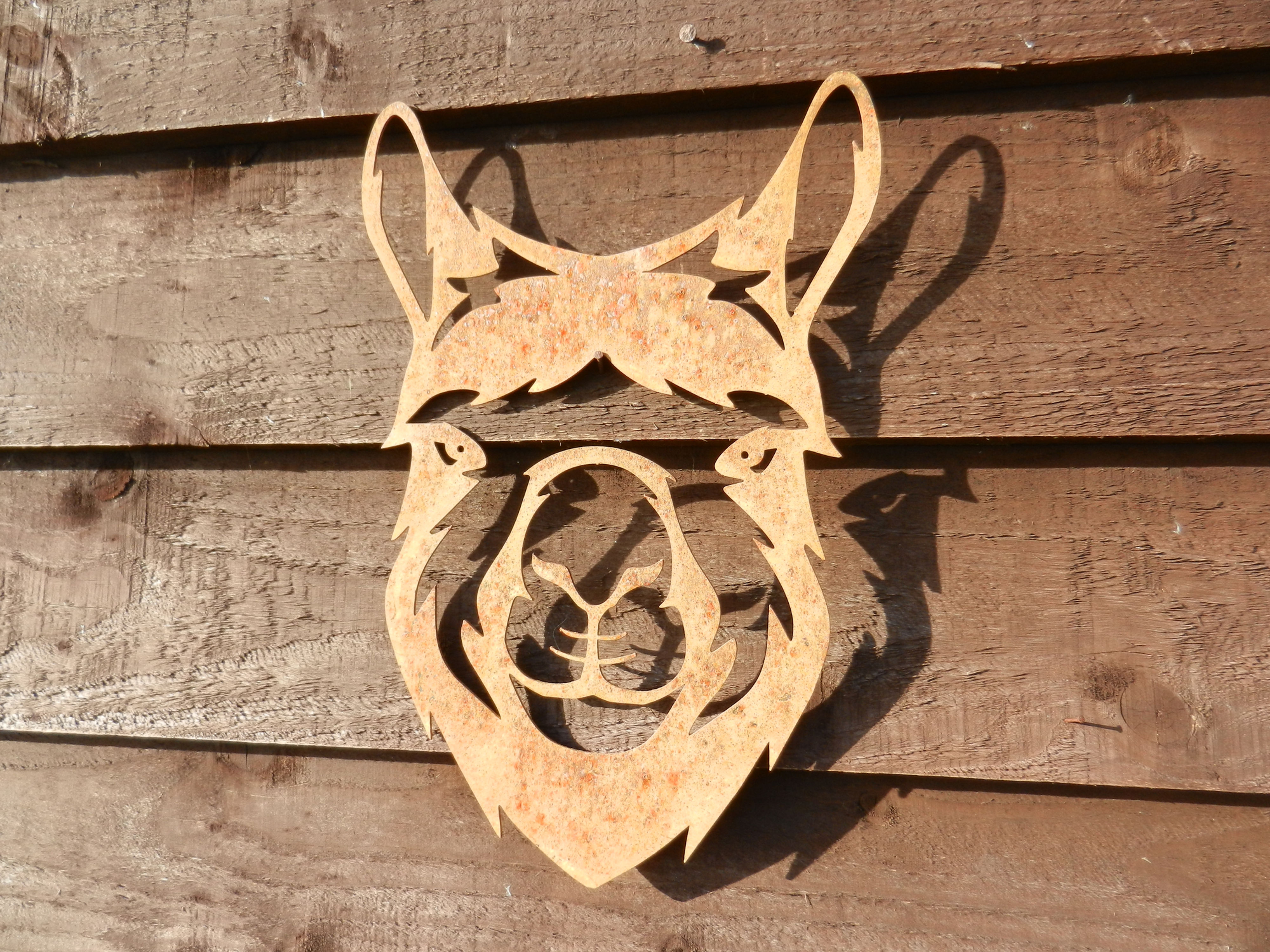 Rusty Metal Alpaca Head / Llama Head