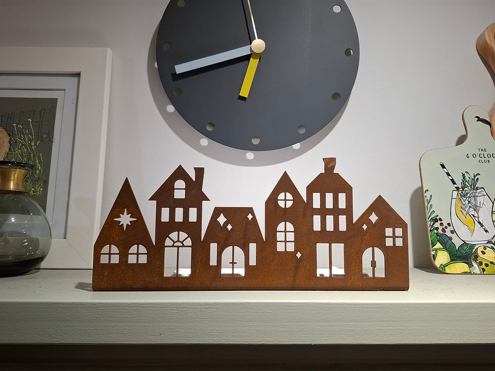 Thumbnail: Rustic Christmas Village Silhouette