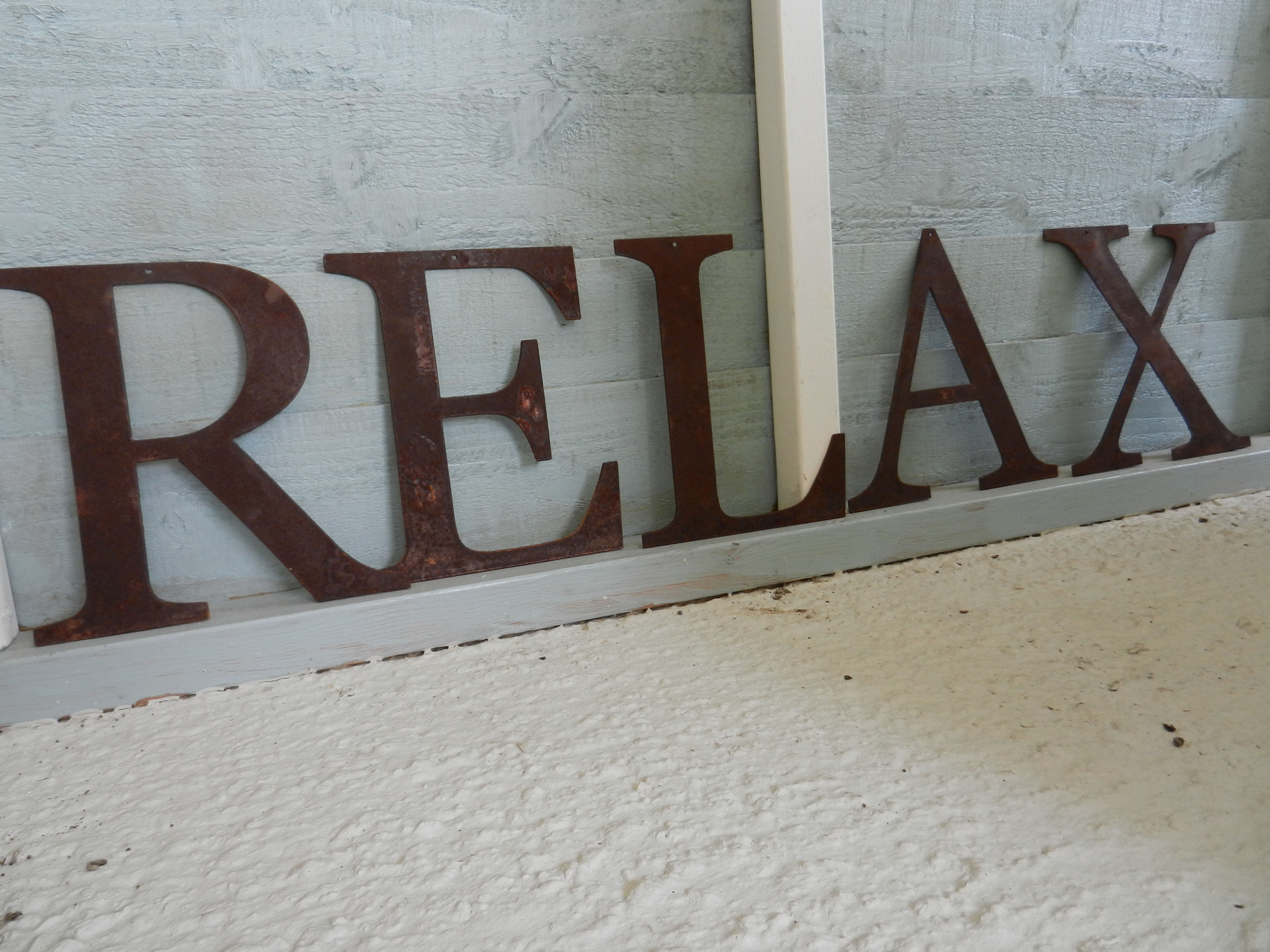 Rustic Metal Letters - RELAX Garden Decor