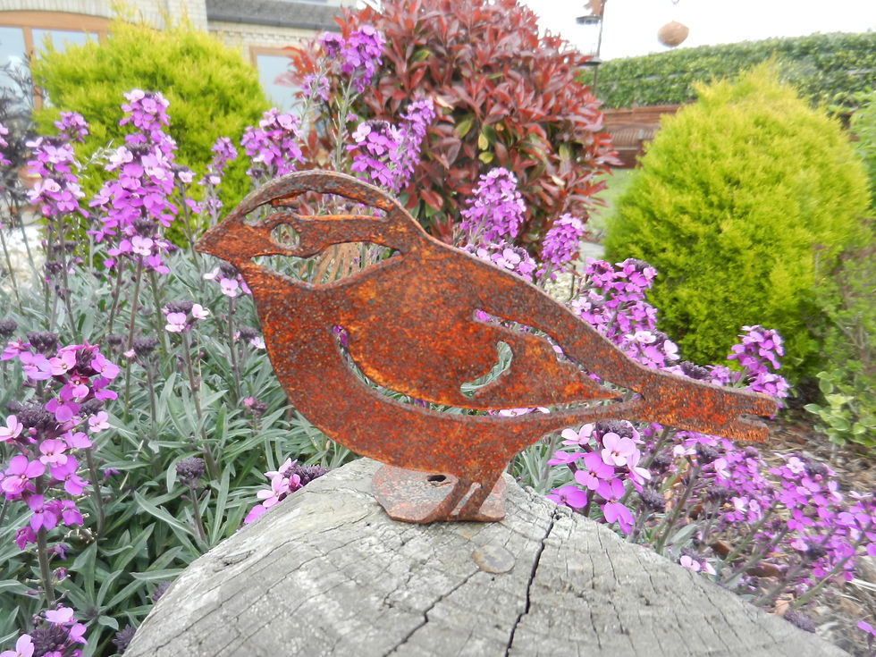 Thumbnail: Rusty Metal Blue Tit Bird Fence Post Topper
