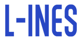 Logo of L-INES Photo on white background and blue text. L-INES Photo is an architectural photography service in New York City