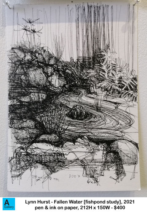 Lynn Hurst - Fallen Water [fishpond study], 2021