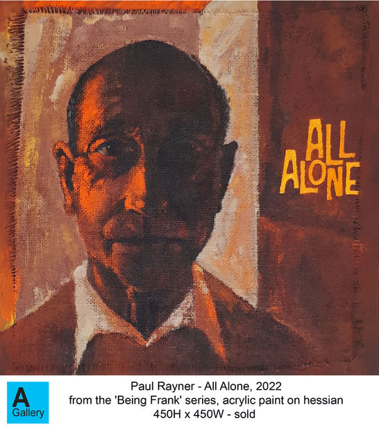 painting by Paul Rayner - All Alone, 2022. From the 'Being Frank' series (Frank Sinatra)