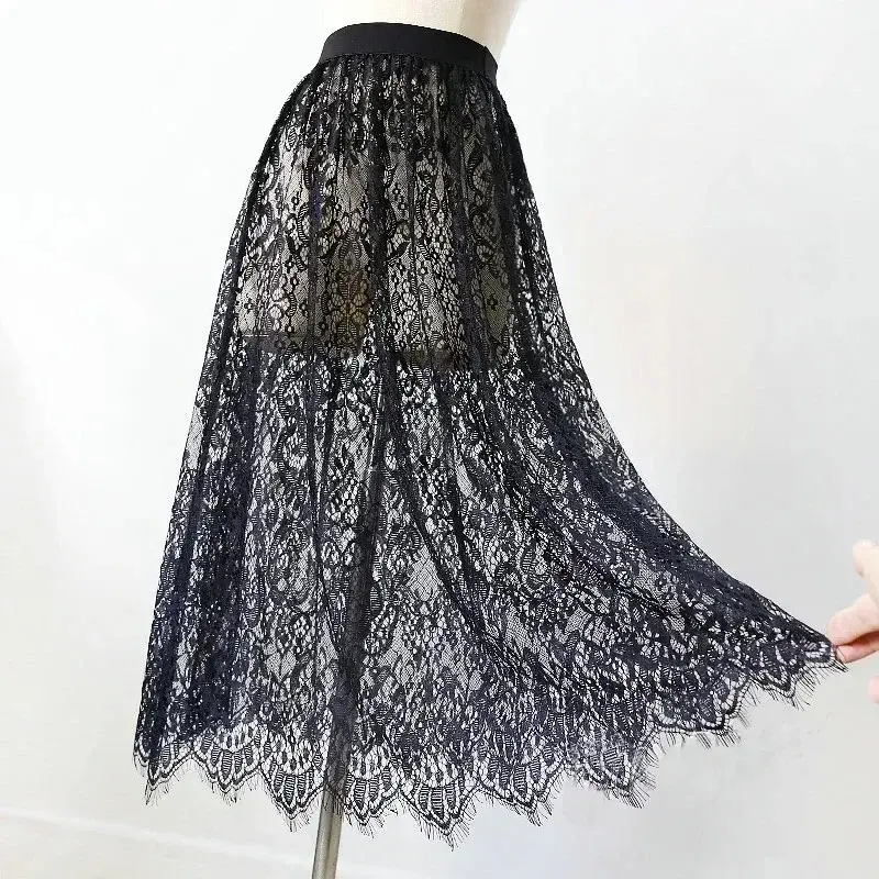 Summer Half Slips for Wome High Waist Lace Basic Skirt Underdress Loose Half