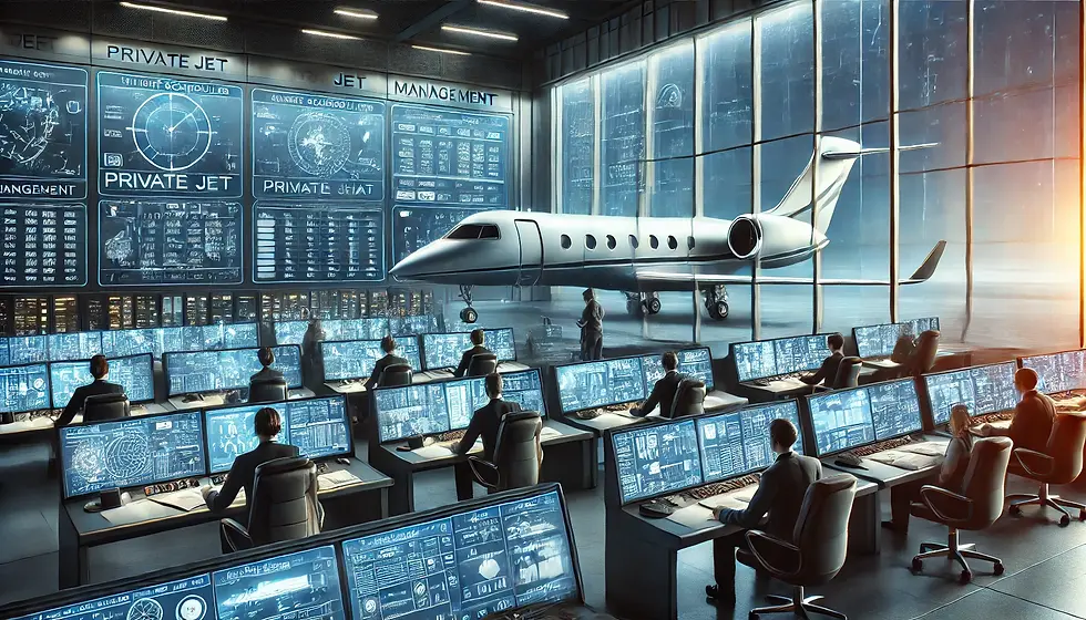 DALL·E 2024-11-21 09.00.44 - An image showcasing aircraft management in the private jet in