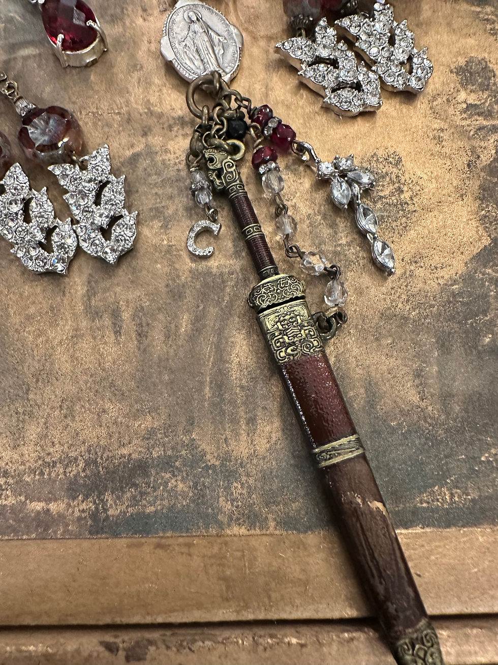 Thumbnail: Sword of Love - Crystal Drop -  Earrings