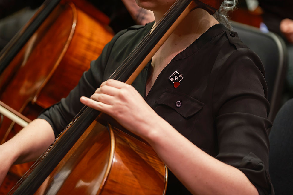 Cellist Wearing a WMGSO Pin (Spring 2025)