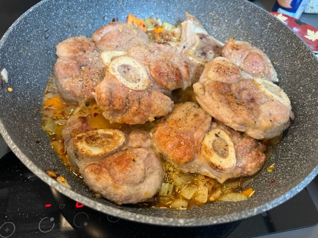Add meat back to pan