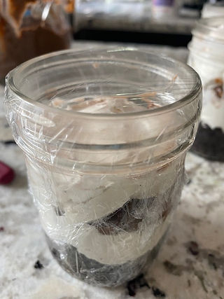 Seal with saran wrap
