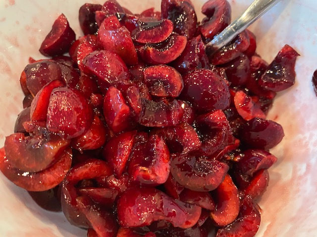 Cherries with sugar & honey